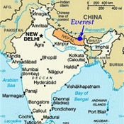 Harta localizare Everest