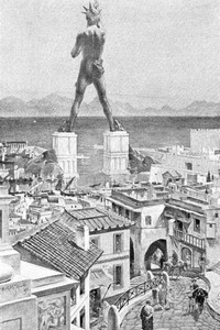 Grafica ilustrand Colosul din Rodos