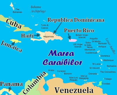 Harta - Marea Caraibilor
