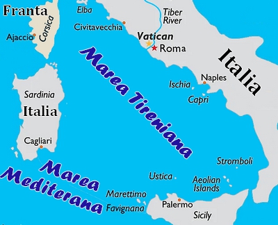 Harta - Marea Tireniana